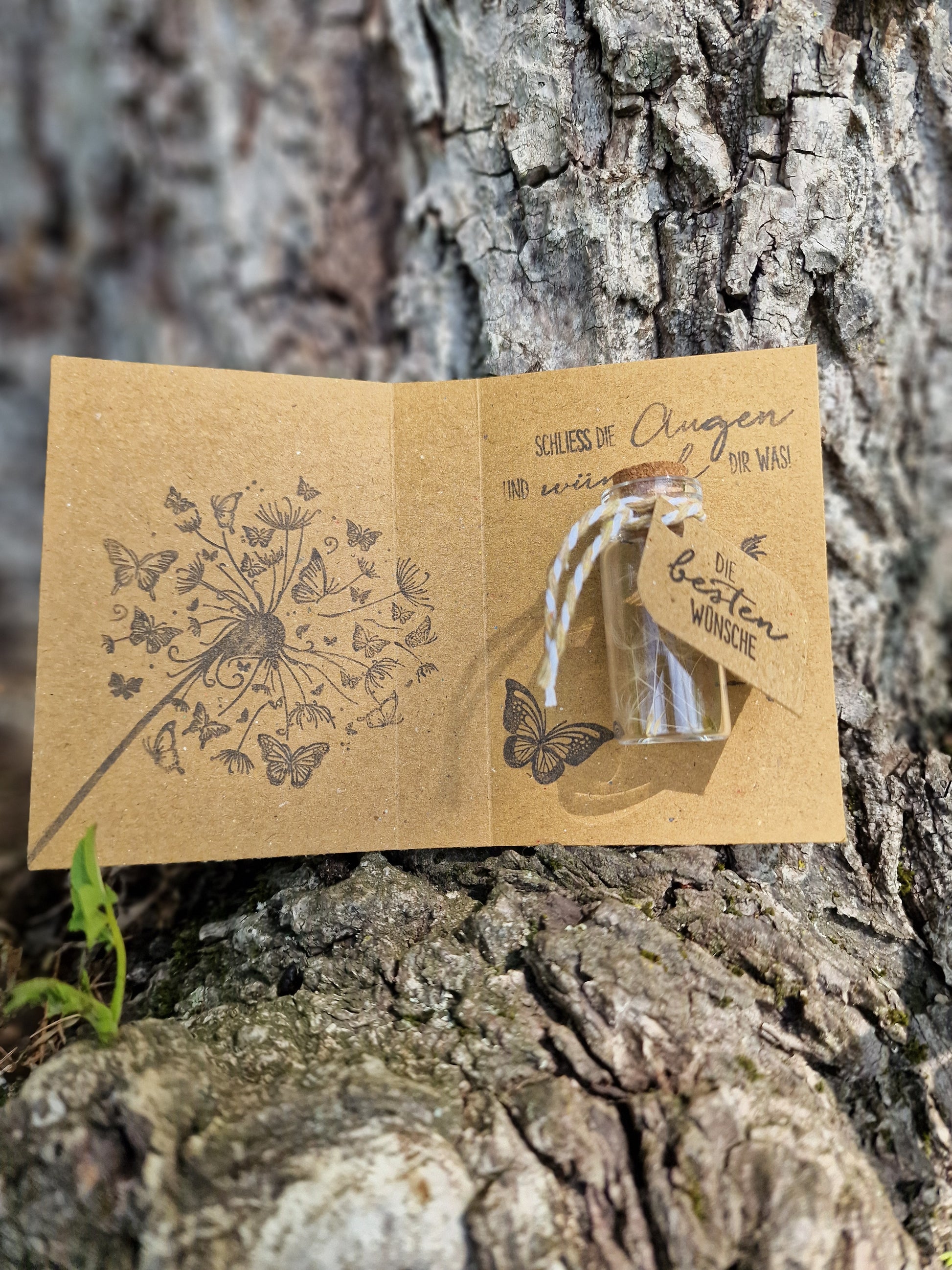 Mini-Wunsch im Glas | echten Pusteblumenköpfen | Geschenk zum Abschied, Geburtstag, Dankeschön |Wunscherfüller | für Herzensmenschen