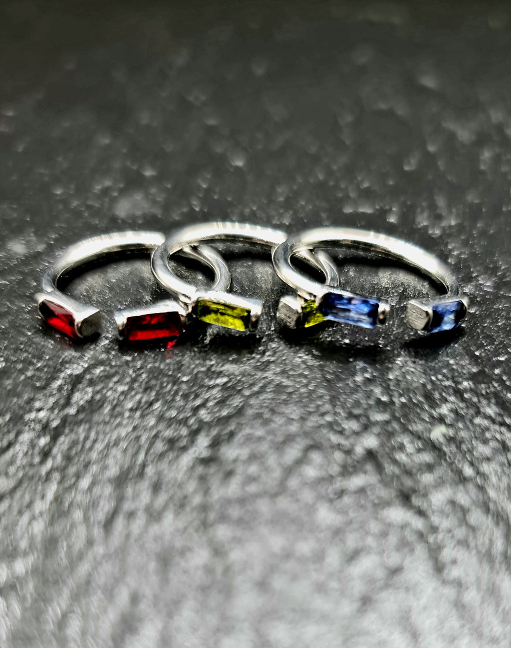 Duo Baguette Geburtsstein Ring • Edelstein Ring • Minimalistischer Stapelring • Schmuck Geschenk • Geburtsstein • JoJos Presents