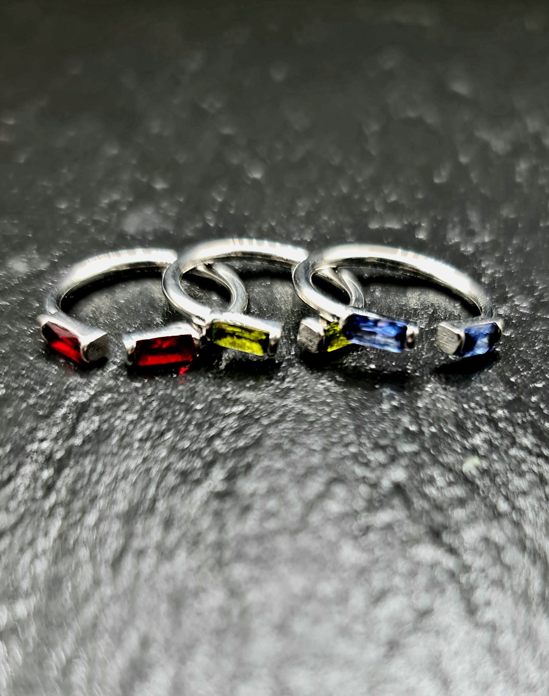 Duo Baguette Geburtsstein Ring • Edelstein Ring • Minimalistischer Stapelring • Schmuck Geschenk • Geburtsstein • JoJos Presents