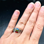 Duo Baguette Birthstone Ring • Gemstone Ring • Minimalist Stacking Ring • Jewelry Gift • Birthstone • JoJos Presents