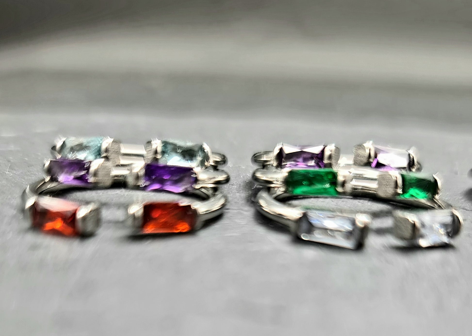 Duo Baguette Geburtsstein Ring • Edelstein Ring • Minimalistischer Stapelring • Schmuck Geschenk • Geburtsstein • JoJos Presents