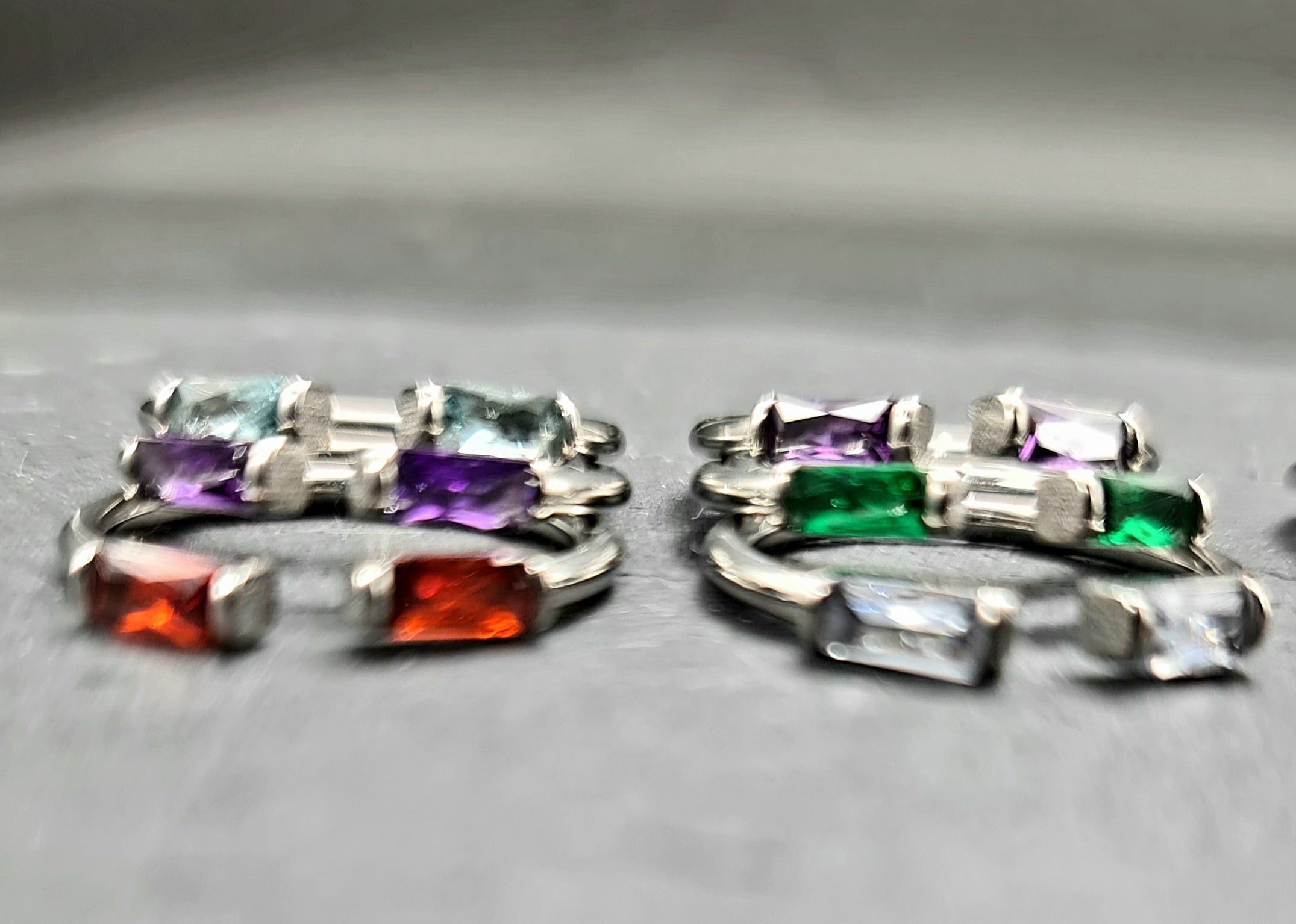 Duo Baguette Geburtsstein Ring • Edelstein Ring • Minimalistischer Stapelring • Schmuck Geschenk • Geburtsstein • JoJos Presents