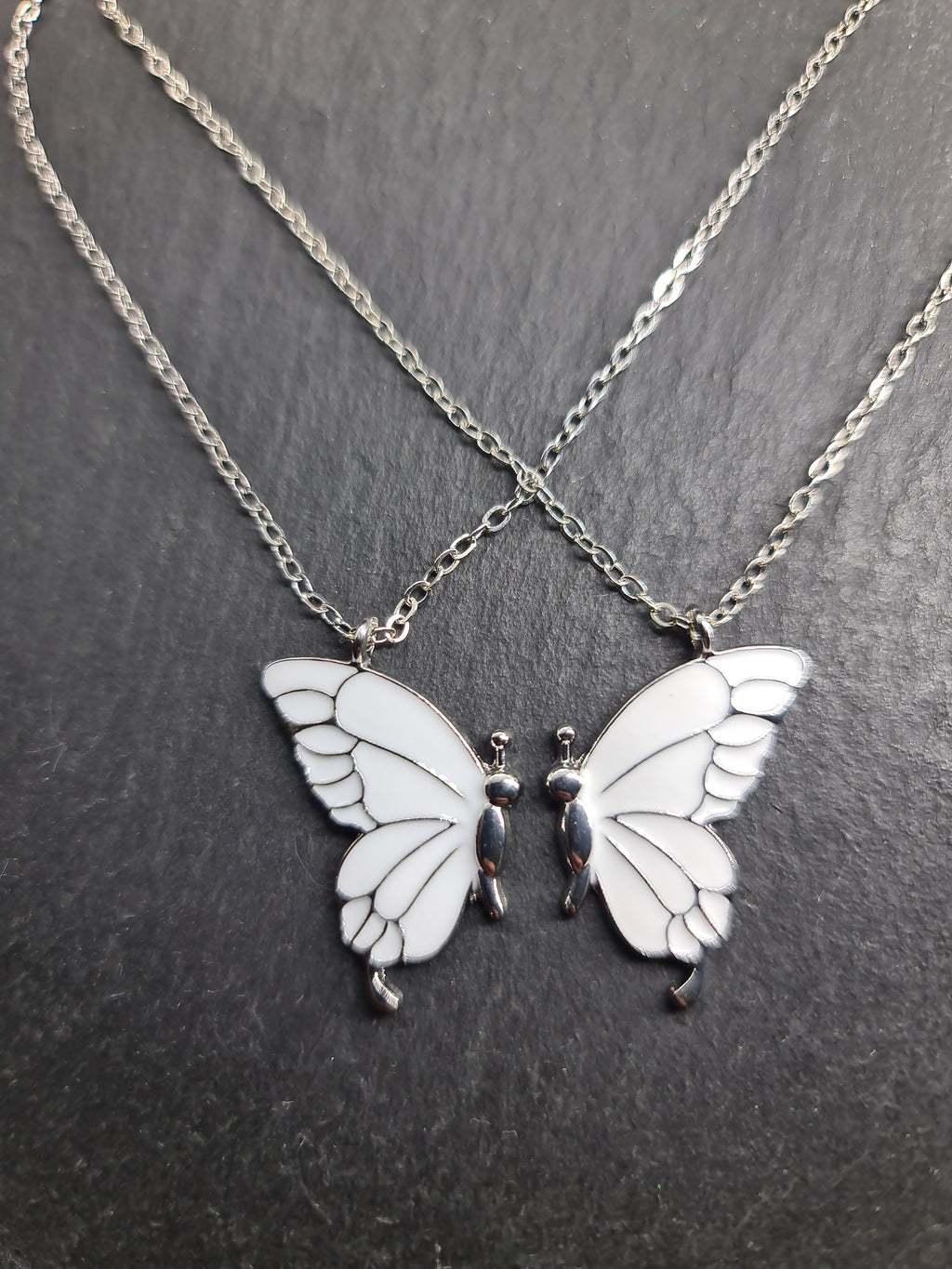 Butterfly Necklace XL, Necklace Duo, 2 Butterfly Wings, Friendship Necklaces for Best Friends, Layered Necklace, BFF Gift