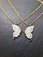 Butterfly Necklace XL, Necklace Duo, 2 Butterfly Wings, Friendship Necklaces for Best Friends, Layered Necklace, BFF Gift