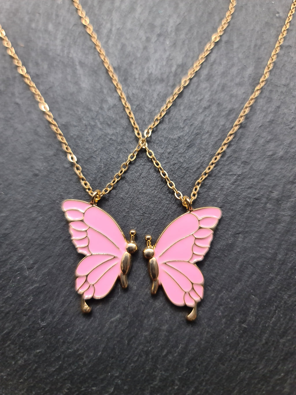 Butterfly Necklace XL, Necklace Duo, 2 Butterfly Wings, Friendship Necklaces for Best Friends, Layered Necklace, BFF Gift