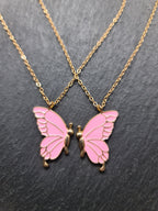 Butterfly Necklace XL, Necklace Duo, 2 Butterfly Wings, Friendship Necklaces for Best Friends, Layered Necklace, BFF Gift