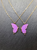 Butterfly Necklace XL, Necklace Duo, 2 Butterfly Wings, Friendship Necklaces for Best Friends, Layered Necklace, BFF Gift