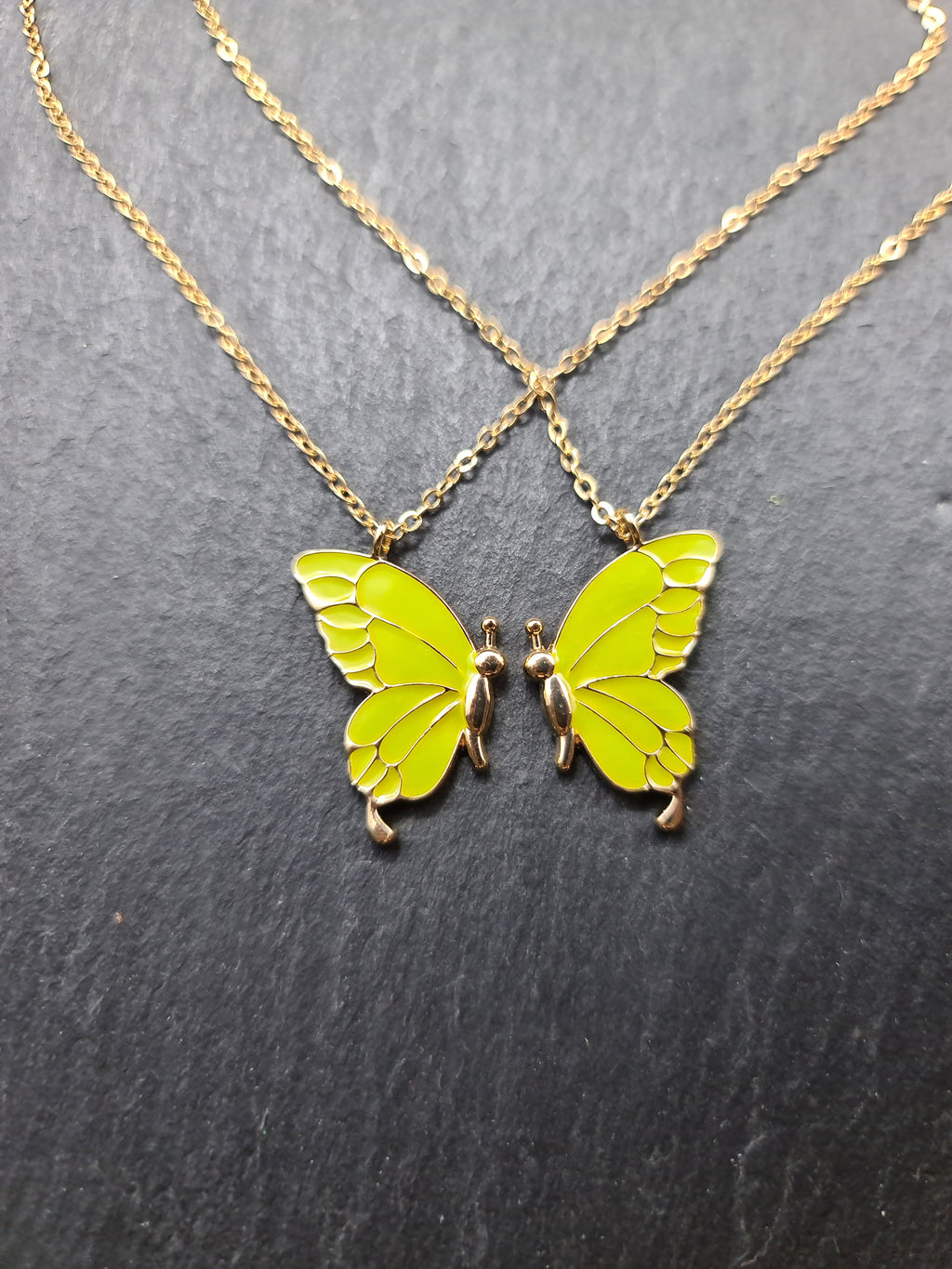 Butterfly Necklace XL, Necklace Duo, 2 Butterfly Wings, Friendship Necklaces for Best Friends, Layered Necklace, BFF Gift