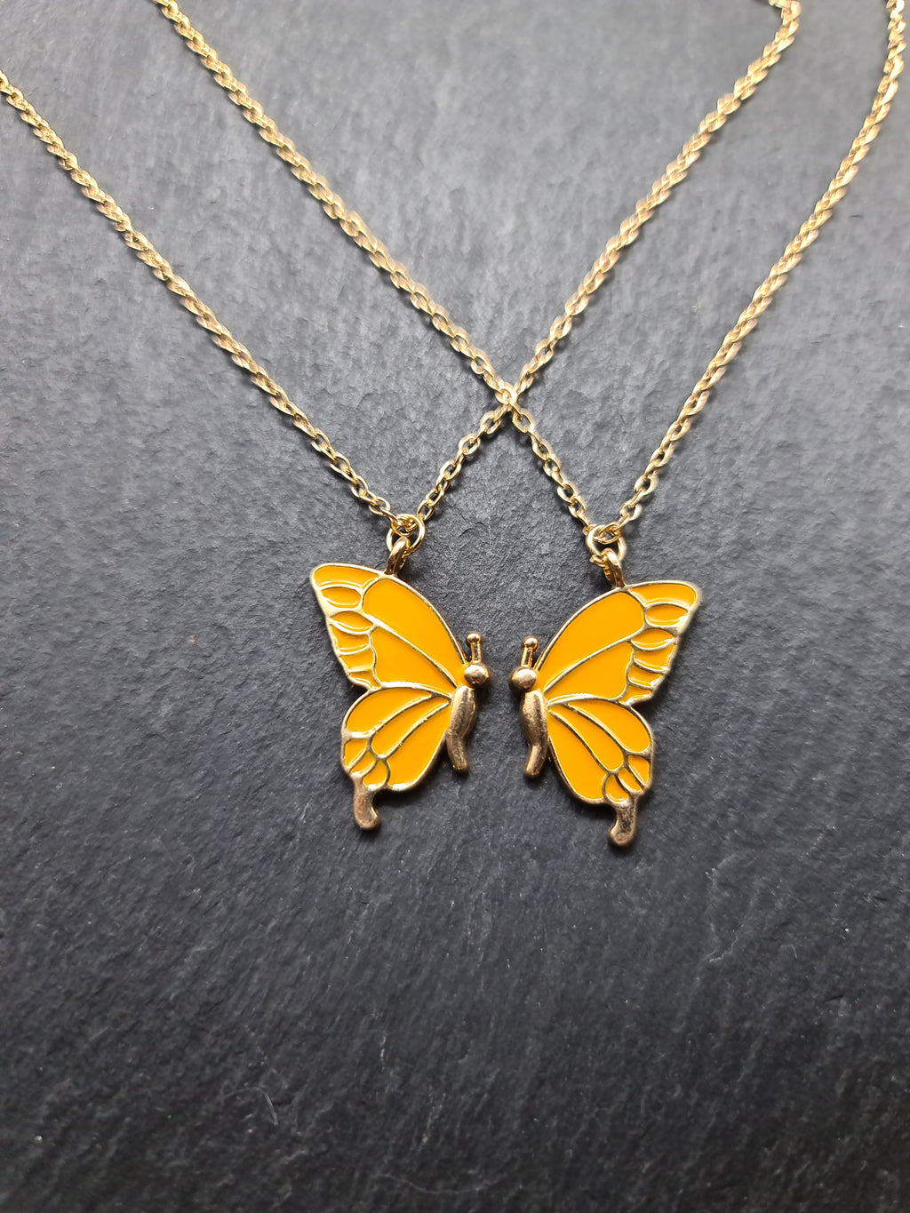 Butterfly Necklace XL, Necklace Duo, 2 Butterfly Wings, Friendship Necklaces for Best Friends, Layered Necklace, BFF Gift