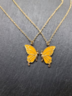 Butterfly Necklace XL, Necklace Duo, 2 Butterfly Wings, Friendship Necklaces for Best Friends, Layered Necklace, BFF Gift