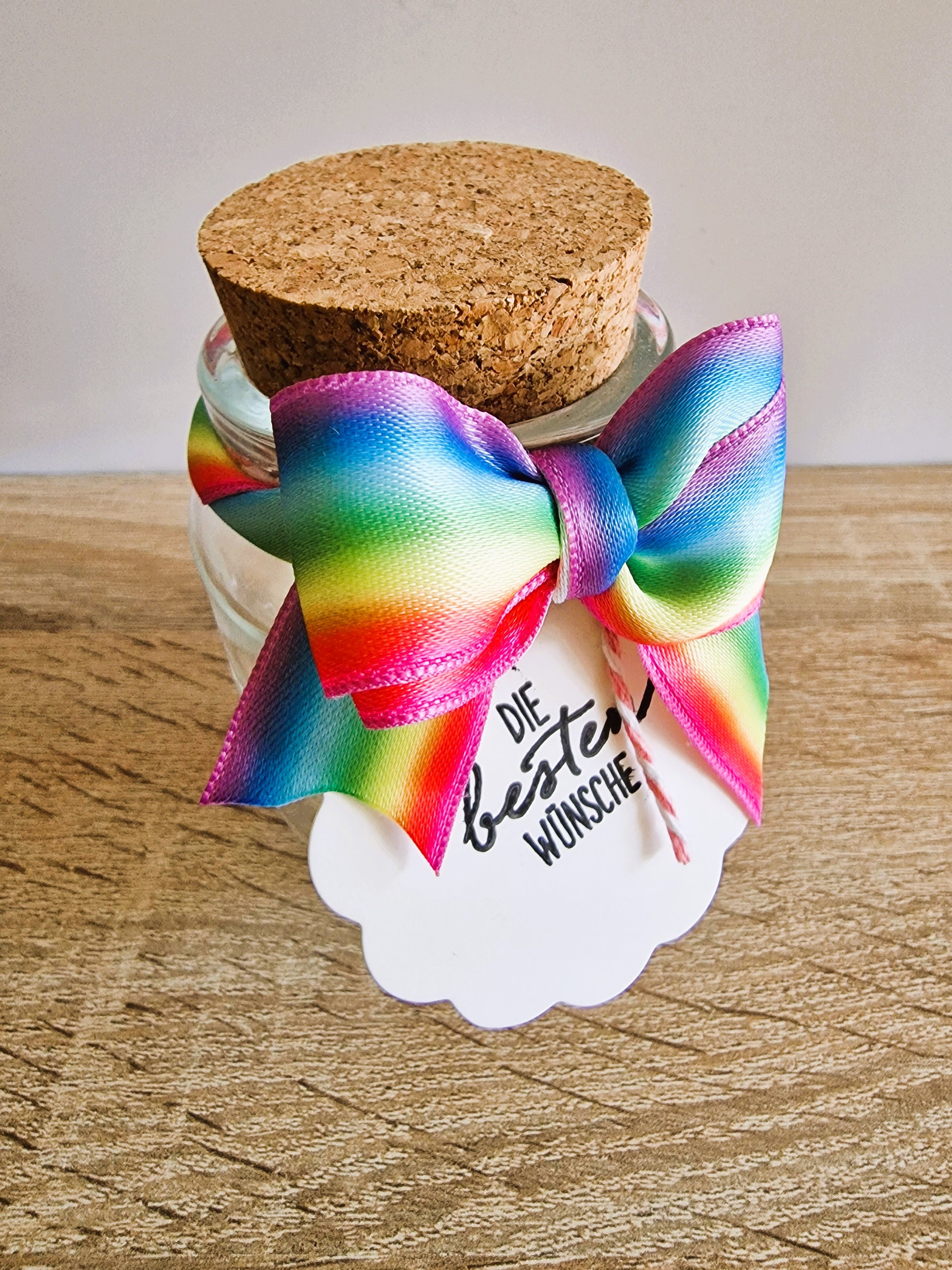 Wunsch im Glas mit echter Pusteblume | Geschenk für Freundin, Mama, Kollegin, Lehrerin | Wunscherfüller | Opt. mit Lichterkette I Abschied
