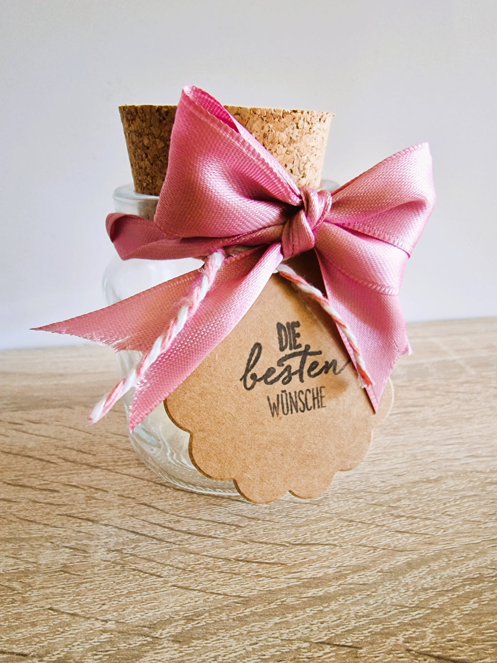 Wunsch im Glas mit echter Pusteblume | Geschenk für Freundin, Mama, Kollegin, Lehrerin | Wunscherfüller | Opt. mit Lichterkette I Abschied