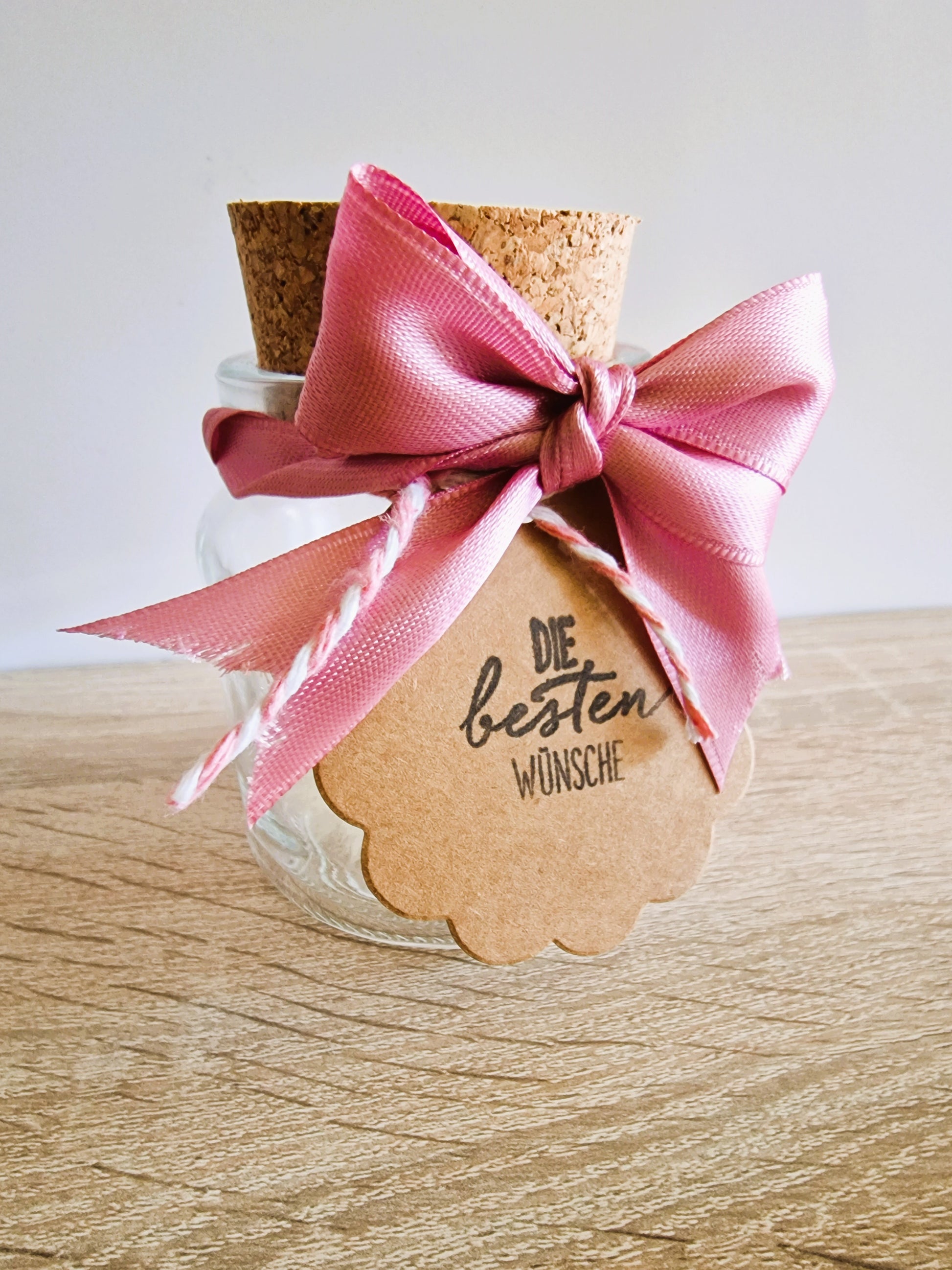 Wunsch im Glas mit echter Pusteblume | Geschenk für Freundin, Mama, Kollegin, Lehrerin | Wunscherfüller | Opt. mit Lichterkette I Abschied