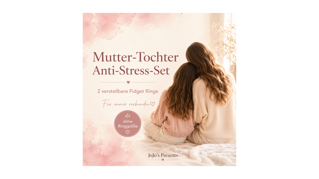 Mutter-Tochter Anti-Stress-Set – 2 verstellbare Fidget Ringe als Geschenk für Mama & Tochter