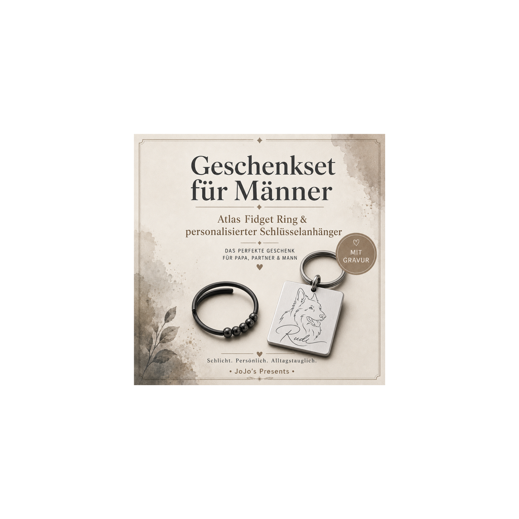 Geschenkset für Männer – Fidget Ring & personalisierter Anhänger