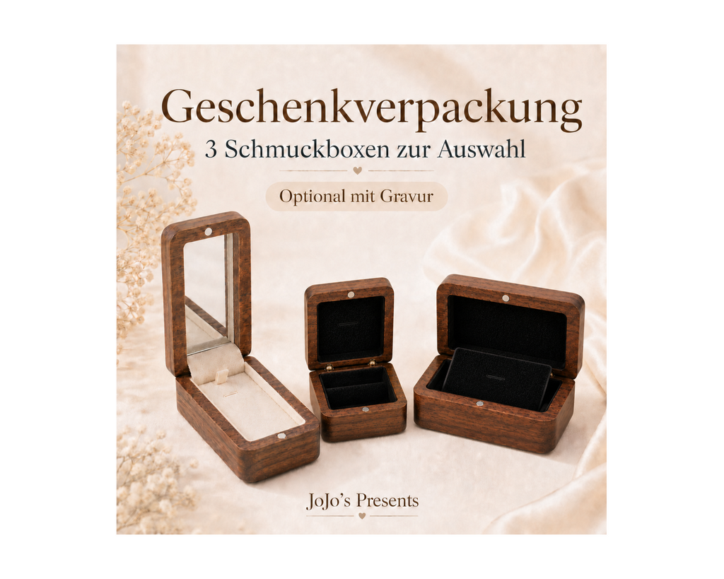 Premium Holz-Schmuckbox – Geschenkverpackung mit Gravur, Ringbox oder Kettenbox, personalisierte Schmuckbox