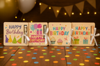 Happy Birthday Geldgeschenk aus Holz – Bunte Geburtstagskarte mit Geldscheinhalter | Kreative Geschenkidee zum Geburtstag