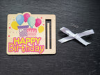 Happy Birthday Geldgeschenk aus Holz – Bunte Geburtstagskarte mit Geldscheinhalter | Kreative Geschenkidee zum Geburtstag