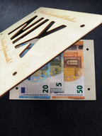 Geldgeschenk Holzschild NIX I Wunscherfüller l Geburtstag | Taufe l Hochzeit Kommunion Abitur l Nichts Geschenkkarte Holz Geschenkverpackung
