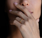 Moon Phase Ring • Minimalist Cubic Zirconia Stacking Ring • Celestial Jewelry in Gold Silver Rose Gold • JoJos Presents