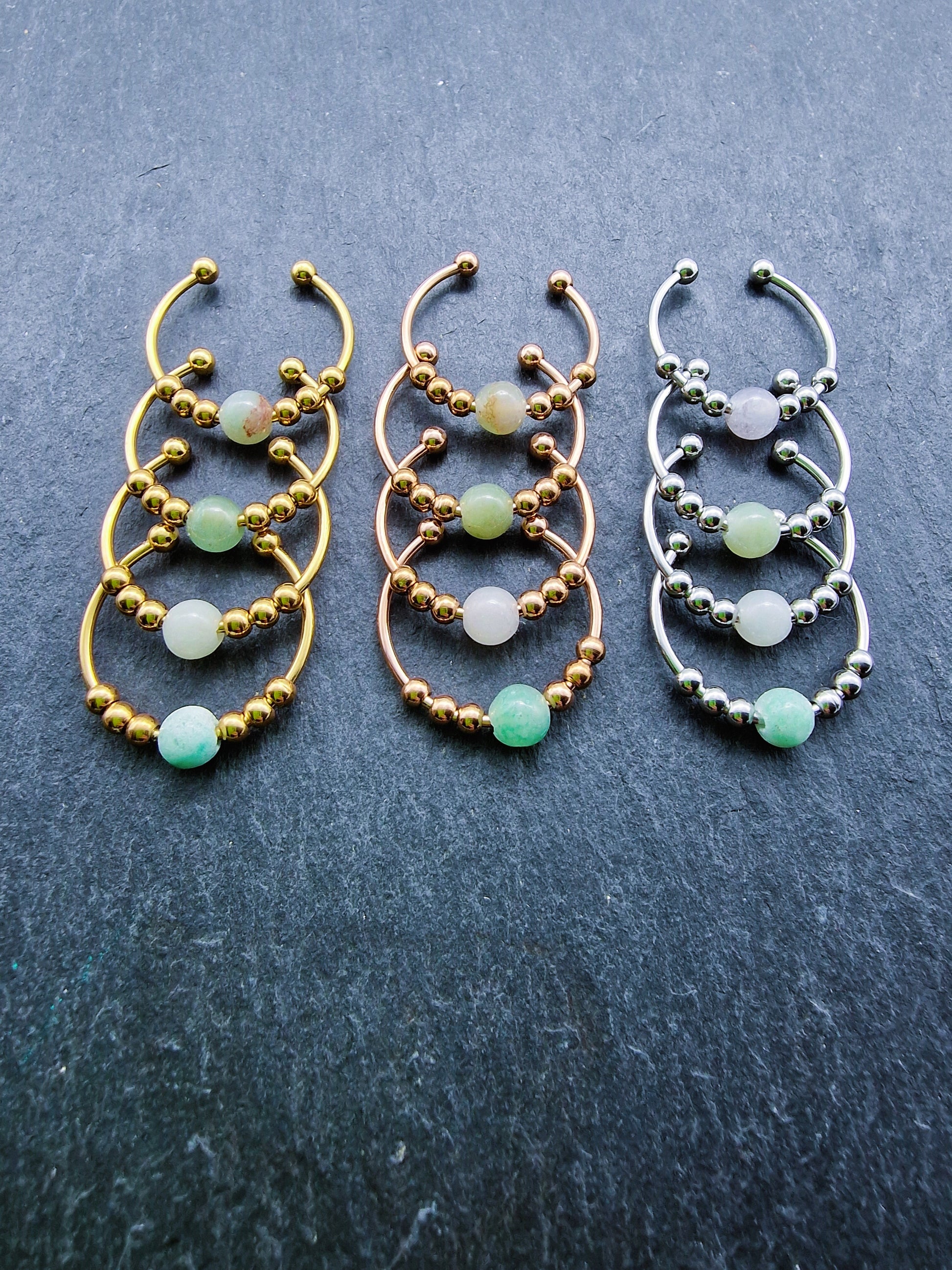 Anti-Stress-Ring „SOUL“ • Verstellbarer Fidget Ring Damen • Geschenkidee für Sie • Perlenring gegen Nervosität • Anxiety Ring