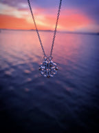 Pendentif trèfle à quatre feuilles • Pendentif cœur magnétique • Collier • Porte-bonheur 2 en 1