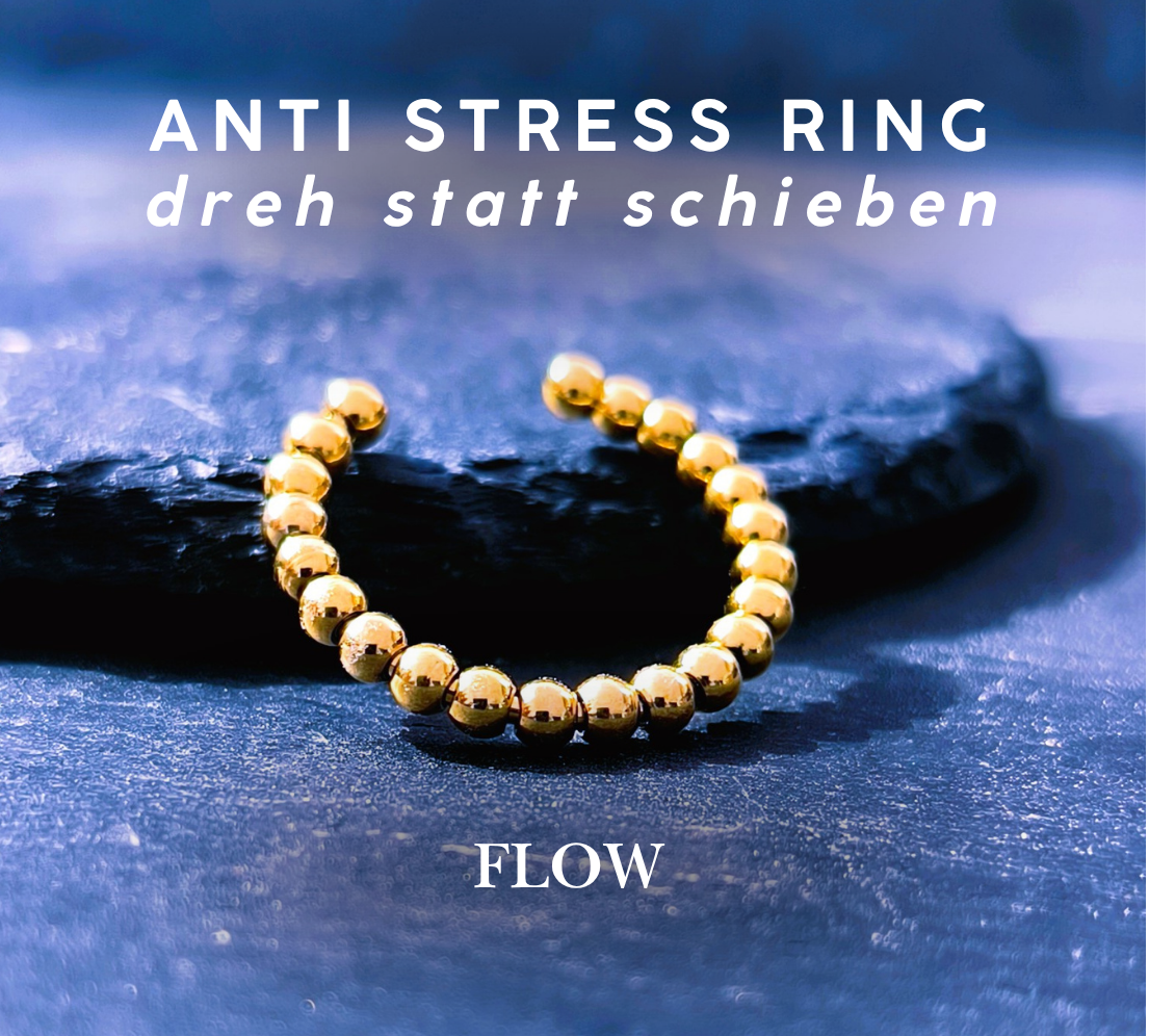 Anti Stress Ring zum Drehen – Fidget Ring mit drehbaren Kugeln, verstellbar anpassbar, Geschenk bei Unruhe zum Muttertag I Flow