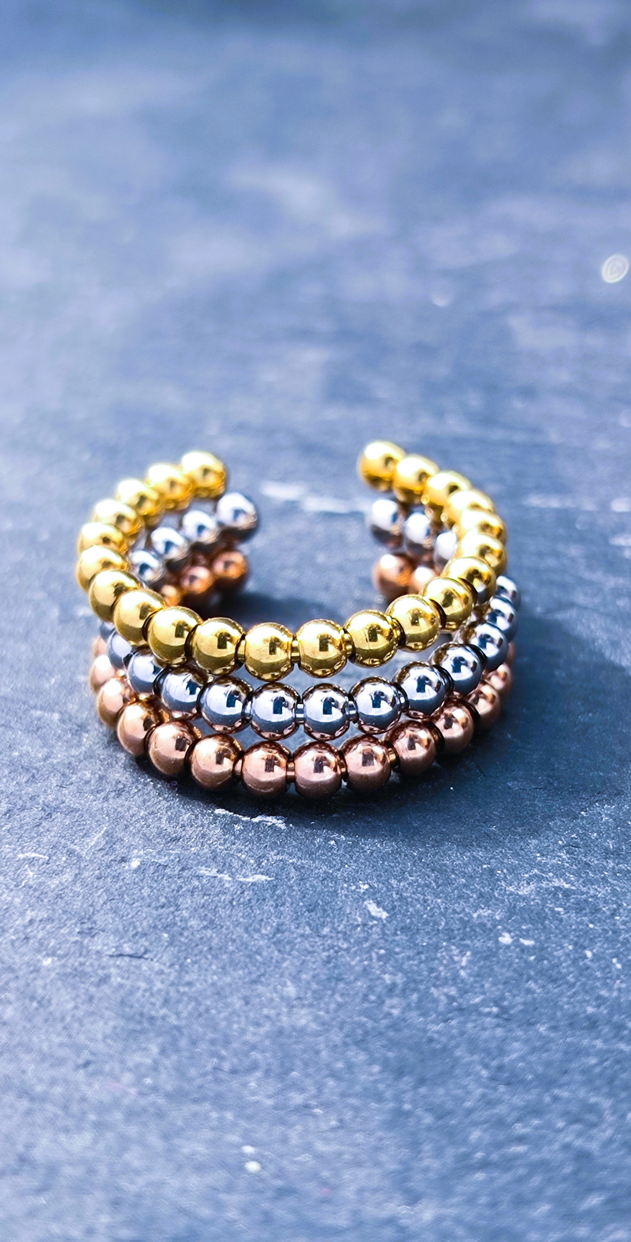 Anti Stress Ring zum Drehen – Fidget Ring mit drehbaren Kugeln, verstellbar anpassbar, Geschenk bei Unruhe zum Muttertag I Flow