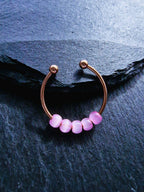 Anti-Stress Ring Rosalie • Rotatable Fidget Ring made of Stainless Steel in Gold, Silver & Rose Gold • Adjustable Ring with Pink Pearls • Gift