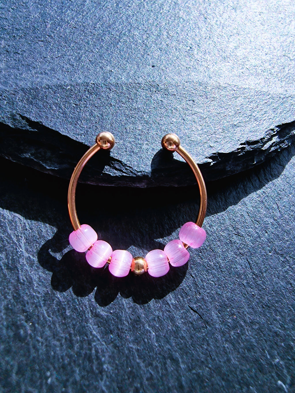 Anti-Stress-Ring „Rosalie“ • Drehbarer Fidget Ring aus Edelstahl in Gold, Silber & Roségold • Verstellbarer Ring mit rosa Perlen • Geschenk