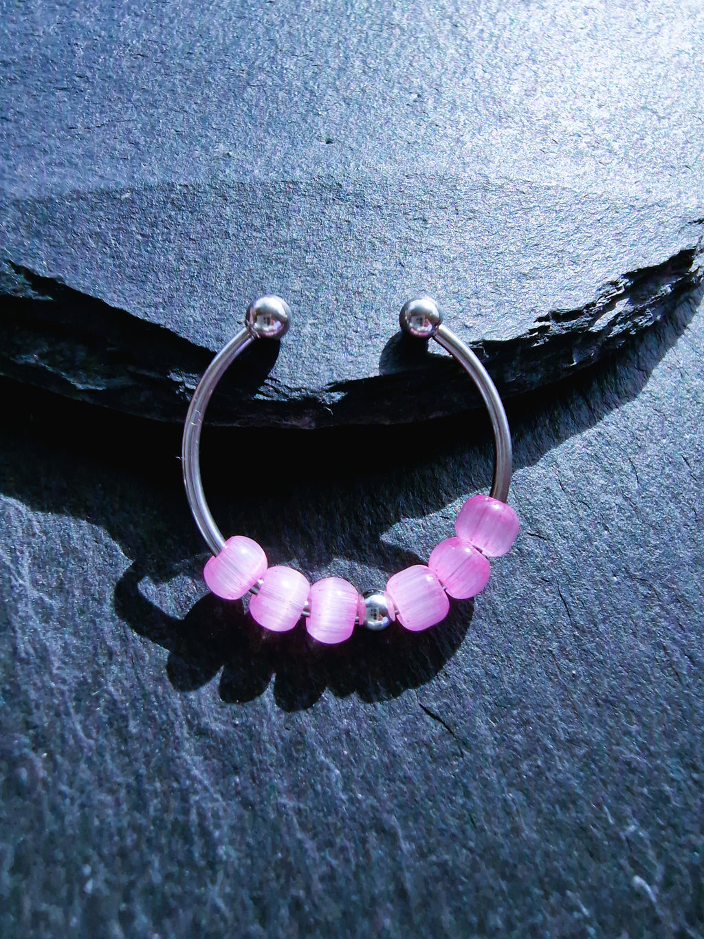 Anti-Stress-Ring „Rosalie“ • Drehbarer Fidget Ring aus Edelstahl in Gold, Silber & Roségold • Verstellbarer Ring mit rosa Perlen • Geschenk