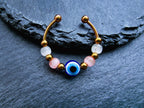 Auge der Fatima • verstellbarer Anti-Stress & Fidget Spinner Ring mit drehbaren Perlen • Nazar Schutzring • Kleines Abschiedsgeschenk • Aura