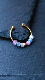 Bague anti-stress « Aurora » • Bague Fidget réglable pour femme • Bague d'anxiété • Perles en verre œil de chat • Idée cadeau pour elle • JoJos Presents