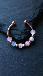 Bague anti-stress « Aurora » • Bague Fidget réglable pour femme • Bague d'anxiété • Perles en verre œil de chat • Idée cadeau pour elle • JoJos Presents