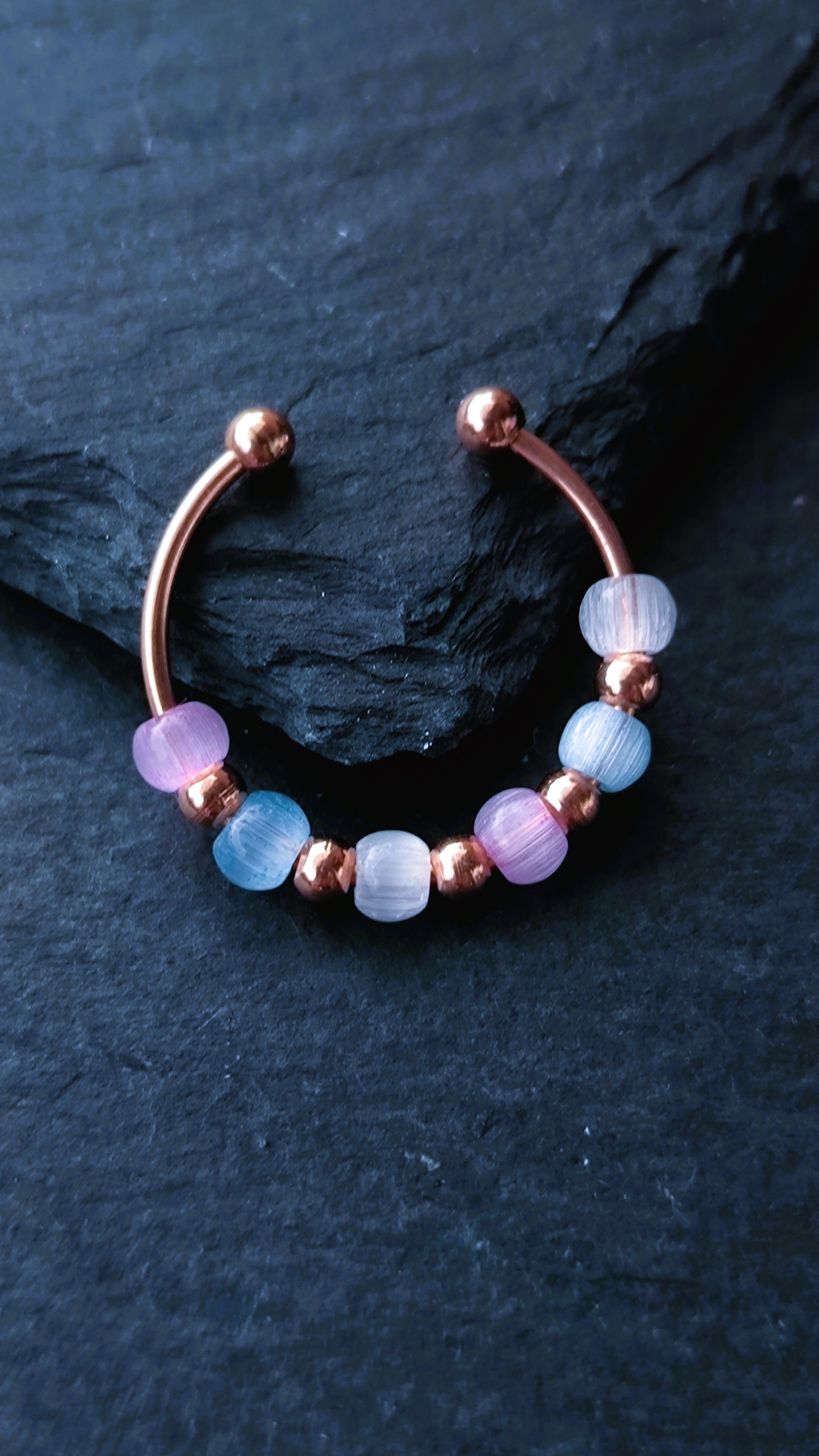 Bague anti-stress « Aurora » • Bague Fidget réglable pour femme • Bague d'anxiété • Perles en verre œil de chat • Idée cadeau pour elle • JoJos Presents