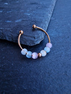 Bague anti-stress « Aurora » • Bague Fidget réglable pour femme • Bague d'anxiété • Perles en verre œil de chat • Idée cadeau pour elle • JoJos Presents