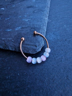 Bague anti-stress « Aurora » • Bague Fidget réglable pour femme • Bague d'anxiété • Perles en verre œil de chat • Idée cadeau pour elle • JoJos Presents