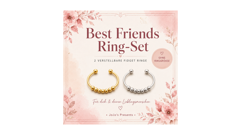 Best Friends Ring-Set – 2 verstellbare Fidget Ringe als Freundschaftsgeschenk