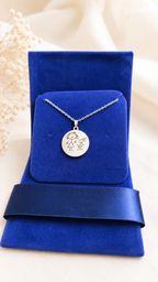 Children's Drawing Engraved Necklace Personalized – Round 22mm Coated Stainless Steel (Silver/Gold/Rose Gold) | Gift