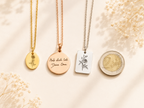 Halskette mit echter Handschrift | Schmuck mit gravierter Handschrift | Individueller Anhänger 22mm | Erinnerungskette | Gedenkkette