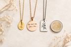 Geburtsblumen Anhänger rund 22mm personalisiert – Edelstahl (Silber/Gold/Roségold) | Geburtstag Geschenk