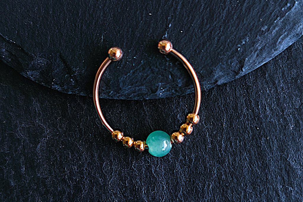 Spiritual Fidget Ring with Stone - Adjustable Stress Ring for Grounding & Inner Balance | Mother's Day Gift Idea | Soul