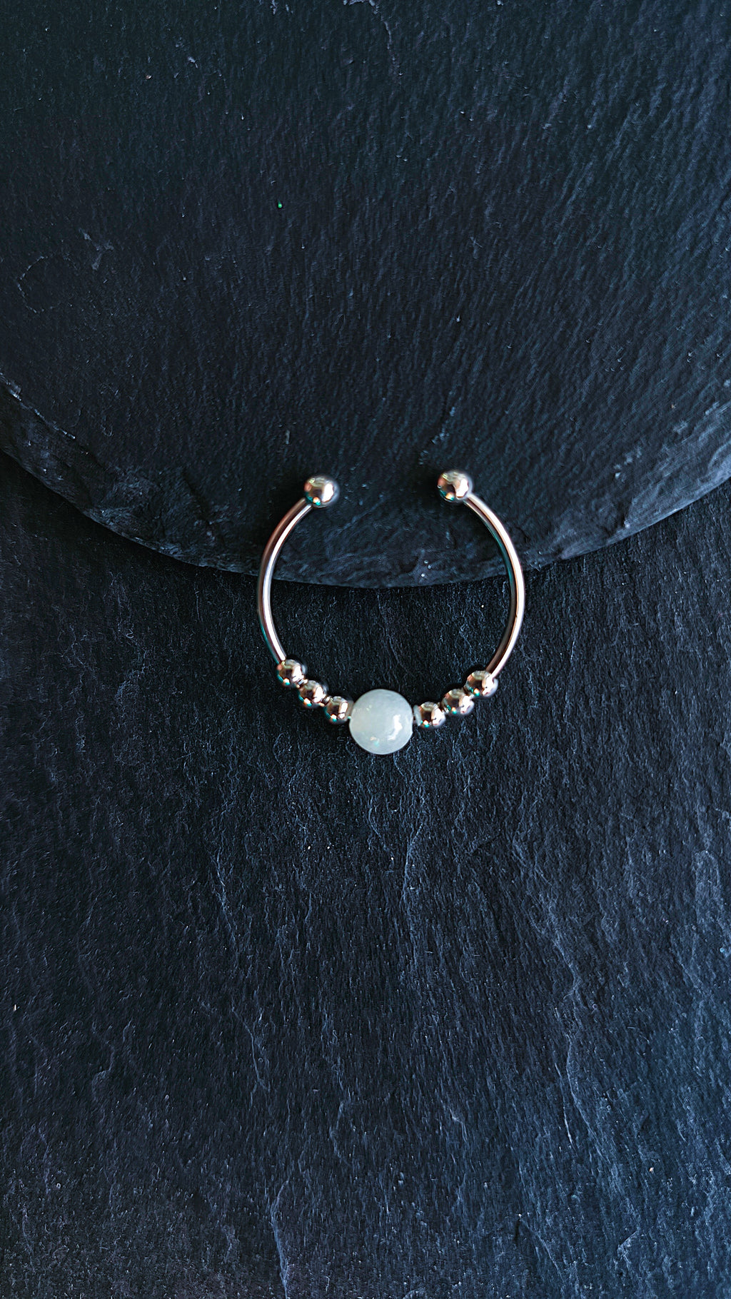 Spiritual Fidget Ring with Stone - Adjustable Stress Ring for Grounding & Inner Balance | Mother's Day Gift Idea | Soul