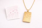Collier Personnalisé Dessin d'Enfant – Gravure Dessin d'Enfant Cadeau pour Maman | Pendentif Personnalisé 15x22mm | Collier Souvenir