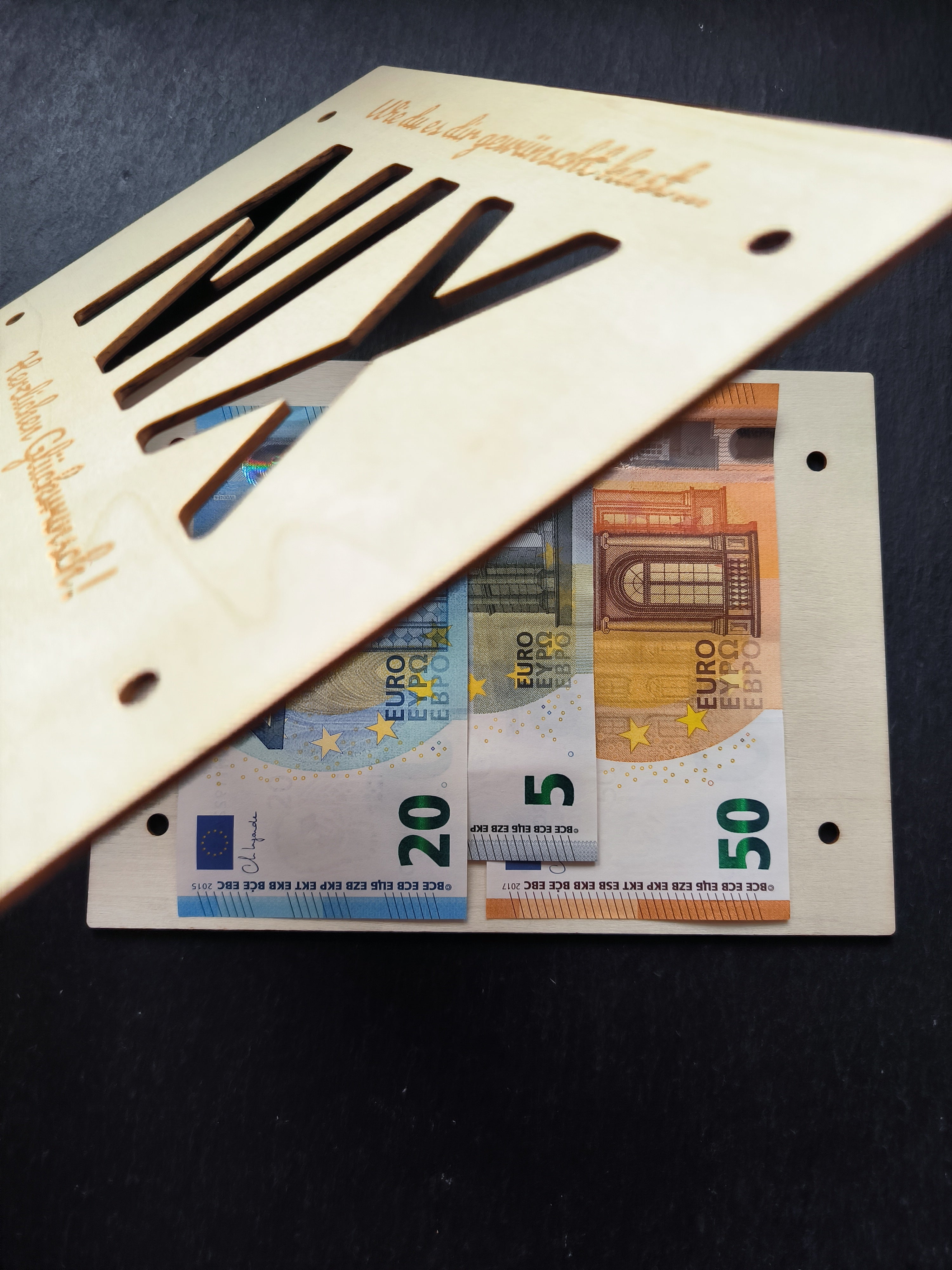 Lustiges Geldgeschenk NIX aus Holz | Kreative Gutschein Karte | Humorvolles Geldgeschenk Geburtstag & Ostern | Du wolltest nichts