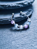 Bague anti-stress « Aurora » • Bague Fidget réglable pour femme • Bague d'anxiété • Perles en verre œil de chat • Idée cadeau pour elle • JoJos Presents