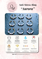 Bague anti-stress « Aurora » • Bague Fidget réglable pour femme • Bague d'anxiété • Perles en verre œil de chat • Idée cadeau pour elle • JoJos Presents