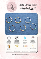 Anti-Stress Ring "Rainbow" • LGBTQ Pride Ring • Rainbow Ring • Adjustable Anxiety Ring • Colorful Ring with Glass Beads • Pride Month
