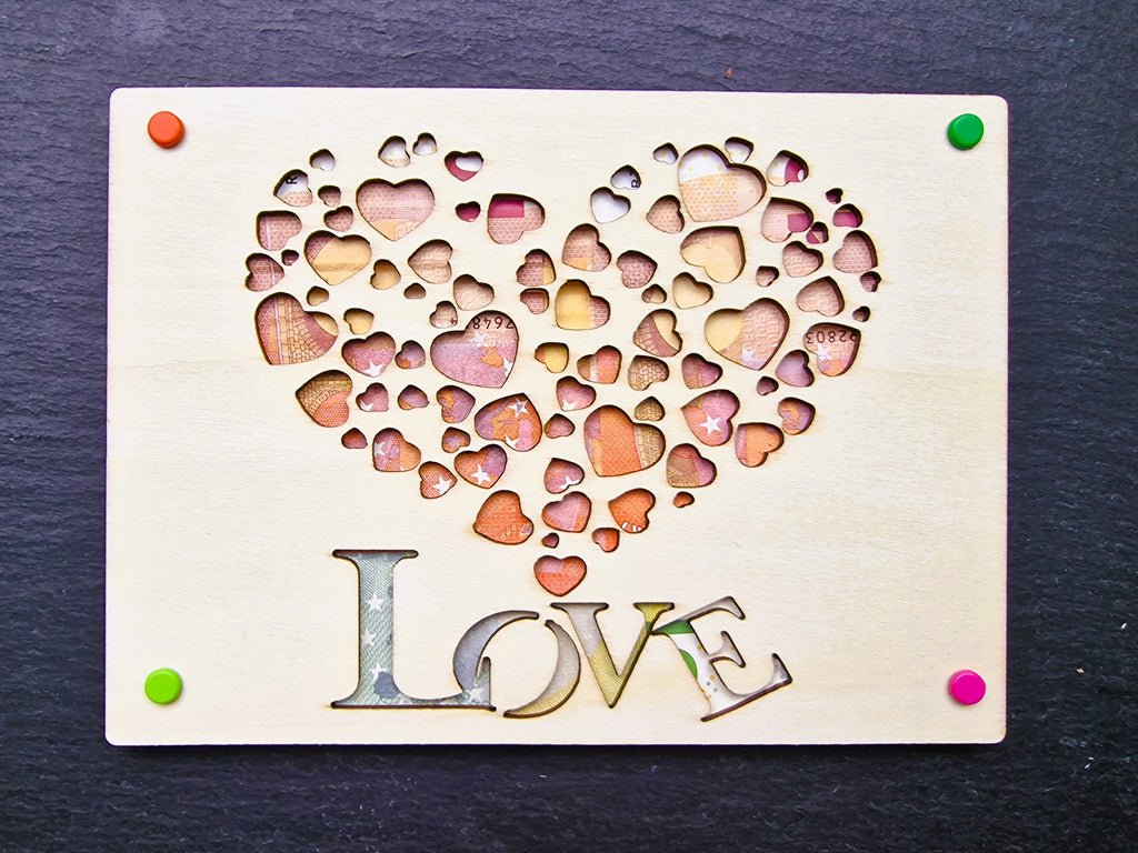 Geldgeschenk LOVE aus Holz | Herz Geldgeschenk Hochzeit & Geburtstag | Kreative Gutschein Karte | Valentinstag Geschenk | DIY personalisierbar