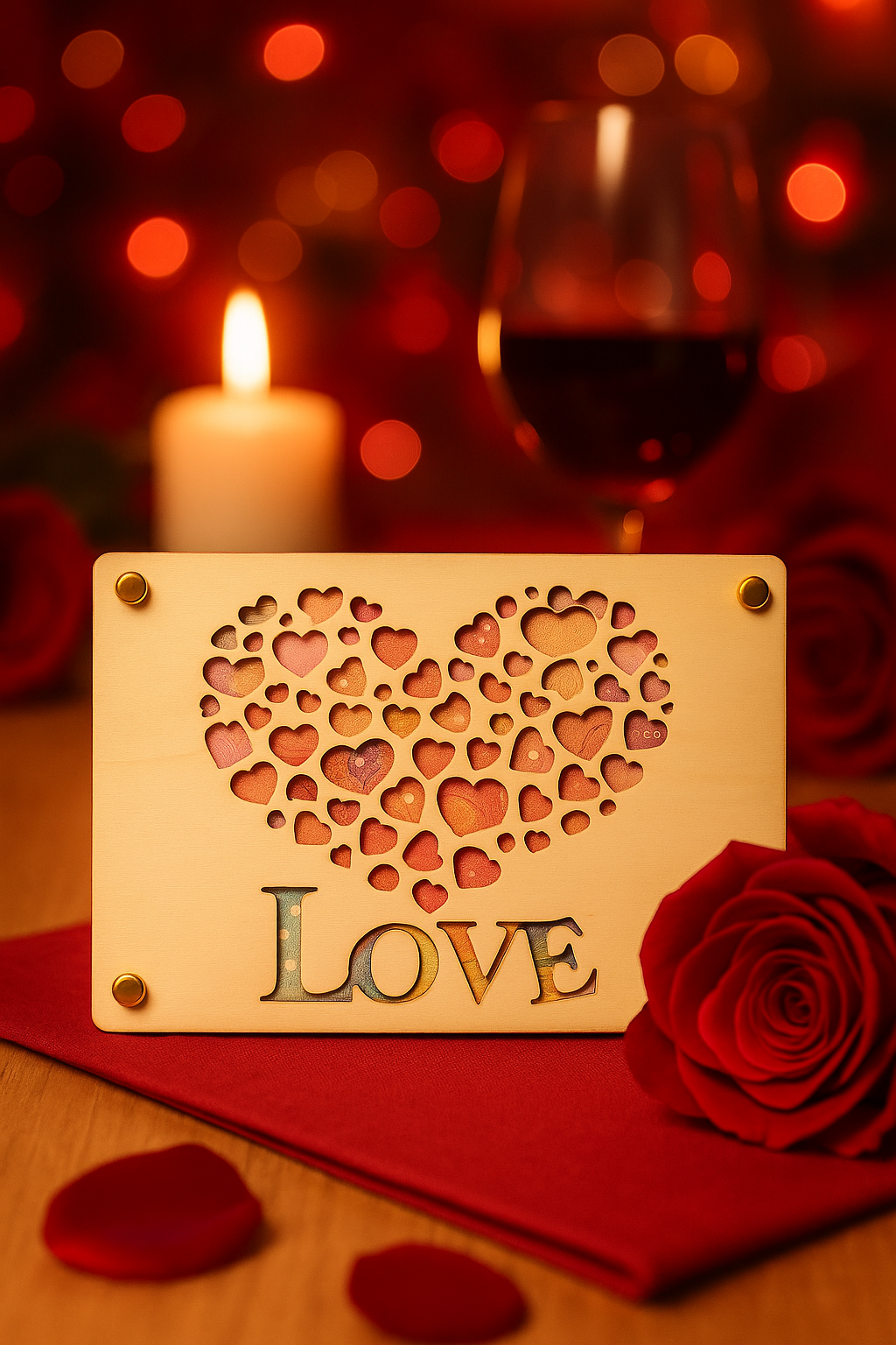 Geldgeschenk LOVE aus Holz | Herz Geldgeschenk Hochzeit & Geburtstag | Kreative Gutschein Karte | Valentinstag Geschenk | DIY personalisierbar